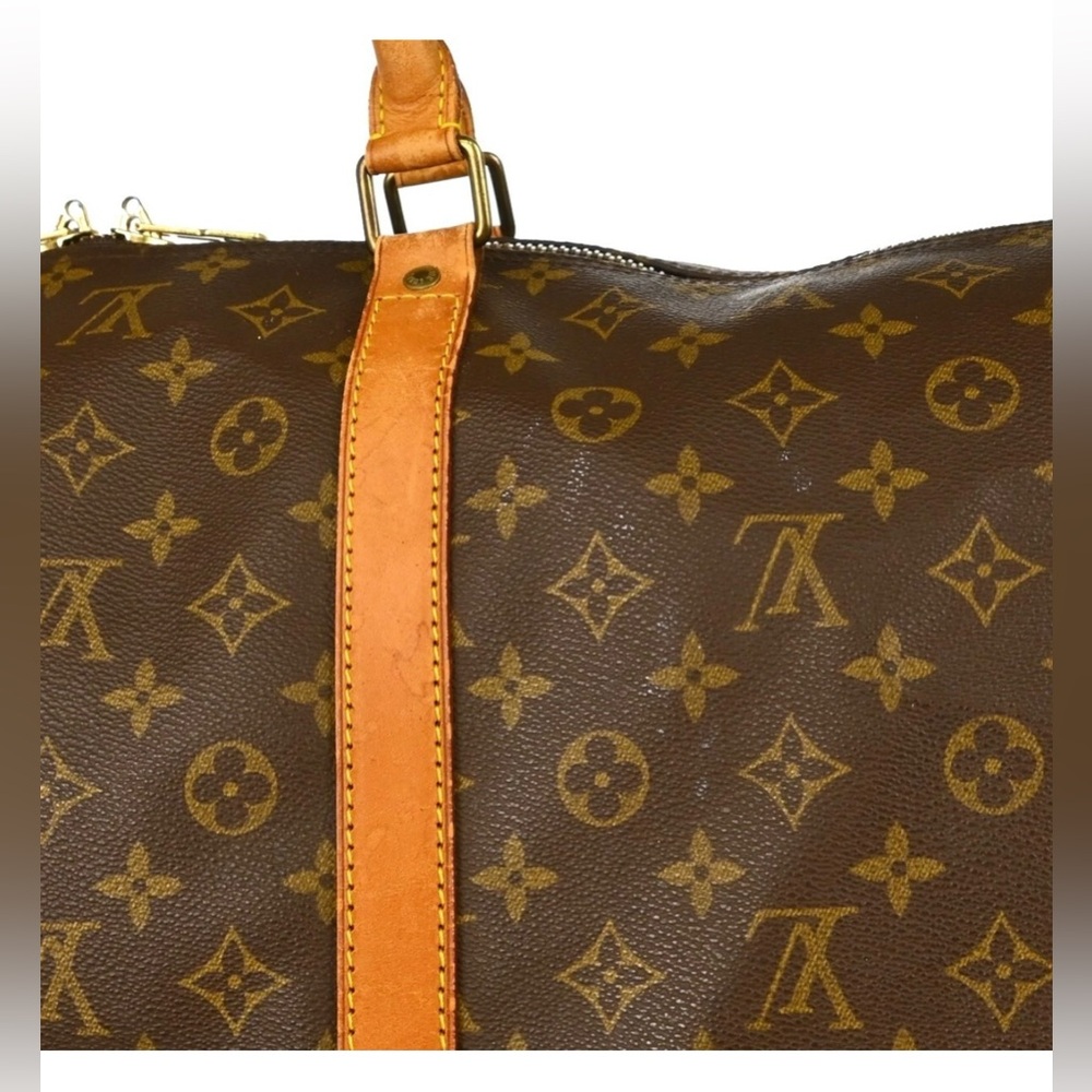 Louis Vuitton Monogram Keepall Bandouliere 60 with Vachetta Leather - Picture 3 of 9